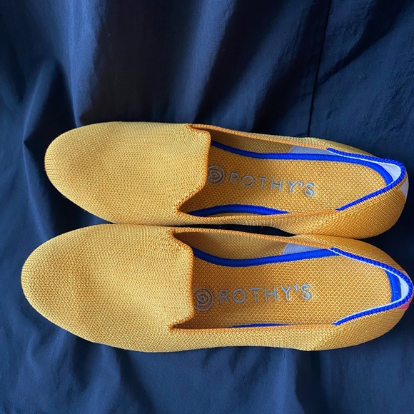 Rothys Lemon Drop 6.5 Retired Color Lemonade Flats Slip On Washable Yellow Pink - Picture 3 of 9
